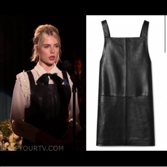 Maje Black Leather Mini Dress Small 1 - Picture 4 of 7